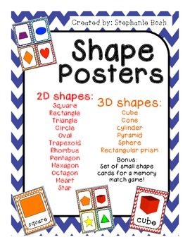 Preview of Shape posters - 2D&3D - bright colored - chevron