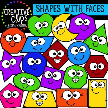 Preview of Shapes with Faces: Shape Clipart {Creative Clips Clipart}