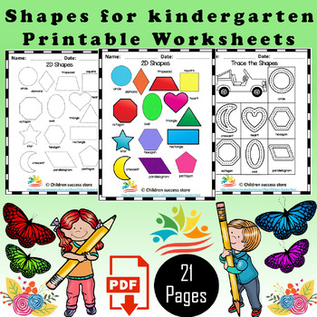 Shapes worksheets for kindergarten by Children success store | TPT