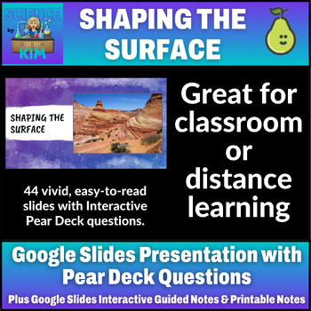 Preview of Shaping the Surface Google Slides with Pear Deck and Guided Notes