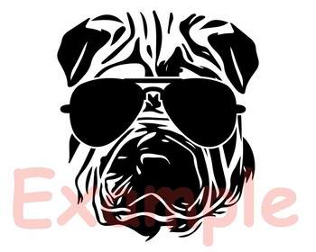 Download Shar Pei Dog USA Flag Glasses Paw Silhouette SVG 4th July ...