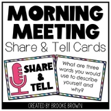 Share & Tell Cards for Morning Meeting - Sharing Prompts