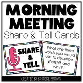 Share & Tell Cards for Morning Meeting, Sharing, Getting t