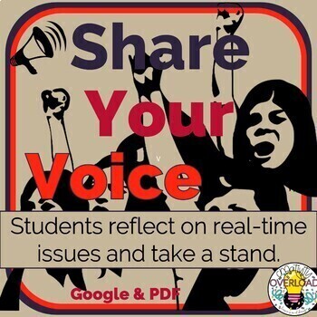 Preview of Share Your Voice:  Social Justice Activity,  Speak out on real-world issues