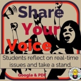 Share Your Voice:  Social Justice Activity,  Speak out on 