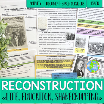 Preview of Sharecropping, Booker T. Washington, WEB DuBois, Reconstruction
