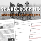 Sharecropping Reconstruction Reading Worksheets and Answer Keys