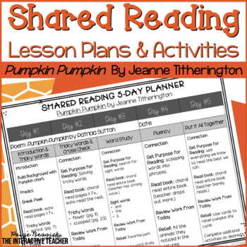 Preview of Shared Reading 5-Day Lesson Plans, Poem, & Activities: Pumpkin Pumpkin