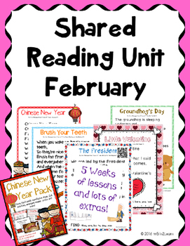 Preview of Shared Reading February Poems Kindergarten