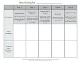 Shared Reading Five Day Planning Form