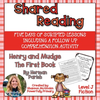 Preview of Shared Reading Lesson Plan | Henry & Mudge The First Book | Level J