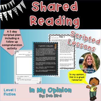 Preview of Shared Reading Lesson Plan |  IN MY OPINION | Level I