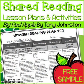 Preview of Shared Reading Lesson Plans & Activities FREE SAMPLE: Big Red Apple