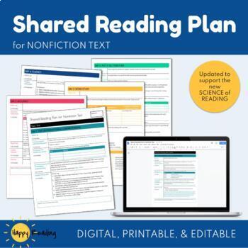 Preview of Shared Reading Nonfiction Lesson Template