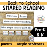 Shared Reading Pocket Chart Poems and Simple Sentences for