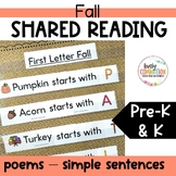 Shared Reading Pocket Chart Poems and Simple Sentences for FALL