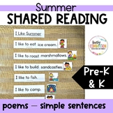 Shared Reading Pocket Chart Poems and Simple Sentences for SUMMER