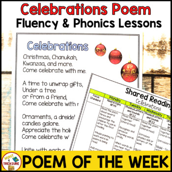 Shared Reading Poem with Phonics Lessons for Christmas, Hanukkah, and ...