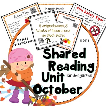 Preview of Shared Reading Poetry October in Kindergarten