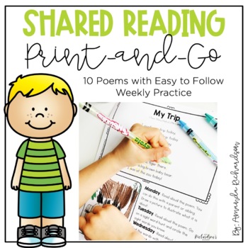 Preview of Shared Reading, Poetry Activities, Kindergarten Poetry, 1st grade Poetry