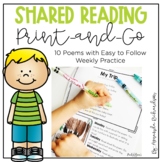 Shared Reading, Poetry Activities, Kindergarten Poetry, 1s