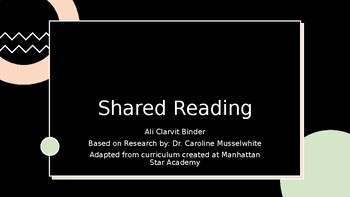 Preview of Shared Reading Professional Development Presentation