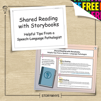Preview of Shared Reading Tips for Parents From an SLP FREE