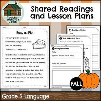 Preview of Shared Readings and Lesson Plans for Fall (Grade 2 Ontario Language)