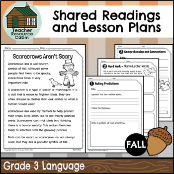 Preview of Shared Readings and Lesson Plans for Fall (Grade 3 Ontario Language)