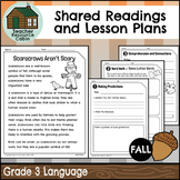 Shared Readings and Lesson Plans for Fall (Grade 3 Ontario
