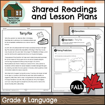 Preview of Shared Readings and Lesson Plans for Fall (Grade 6 Ontario Language)
