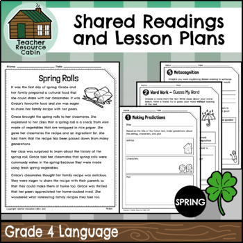 Preview of Shared Readings and Lesson Plans for Spring (Grade 4 Ontario Language)