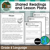 Shared Readings and Lesson Plans for Spring (Grade 6 Ontar