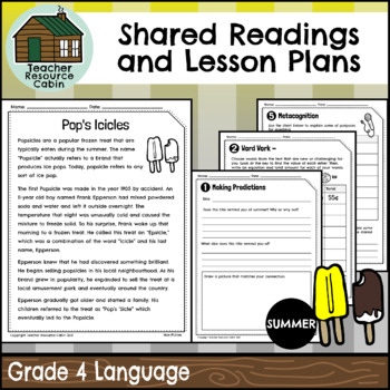 Preview of Shared Readings and Lesson Plans for Summer (Grade 4 Ontario Language)