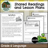 Shared Readings and Lesson Plans for Summer (Grade 6 Ontar