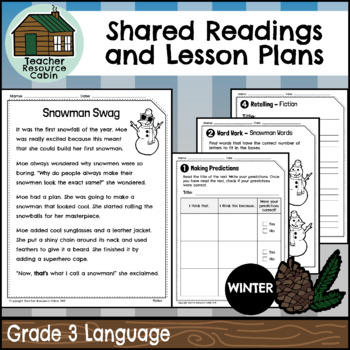 Preview of Shared Readings and Lesson Plans for Winter (Grade 3 Ontario Language)