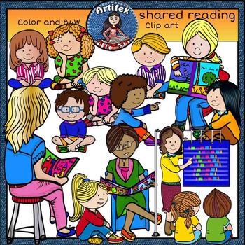 Preview of Shared reading clip art -Color and B&W- 38 items!