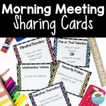 Preview of Morning Meeting Sharing and Discussion Prompt Cards
