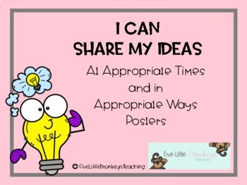 Preview of Sharing Ideas Appropriately Classroom Posters