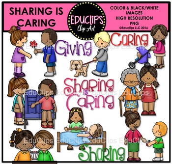Preview of Sharing Is Caring Clip Art Bundle {Educlips Clipart}