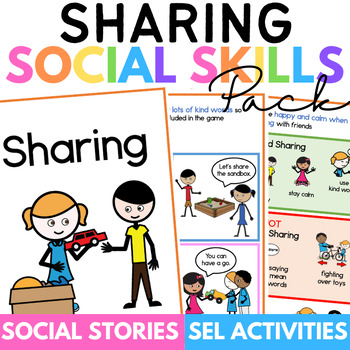 Preview of Sharing Social Skills Story Pack with Social Emotional Learning SEL Activities