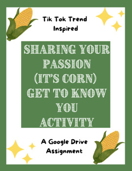 Preview of Sharing Your Passion (It's Corn) Activity