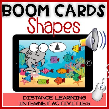 Preview of BOOM CARDS Summer: Identify SHAPES-Geometry Distance Learning