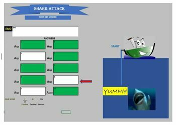 Preview of Shark Attack Digital Spreadsheet Game Template