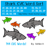 Shark CVC Word Sort Game - 144 Short Vowel CVC Words