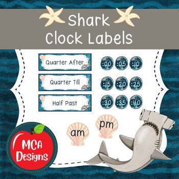 Preview of Shark Clock Labels