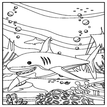 Coloring Books For Teens: Sharks & More: Advanced Ocean Coloring