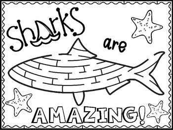Shark Coloring Pages (Shark Week) by Purple Palmetto | TpT