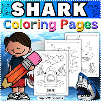 Preview of Shark Coloring Pages for Kids - Printable Shark Coloring Sheets