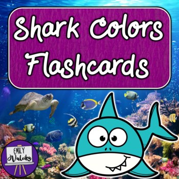 Preview of Shark Colors Flashcards - Summer Color Vocabulary for ESL, Special Ed